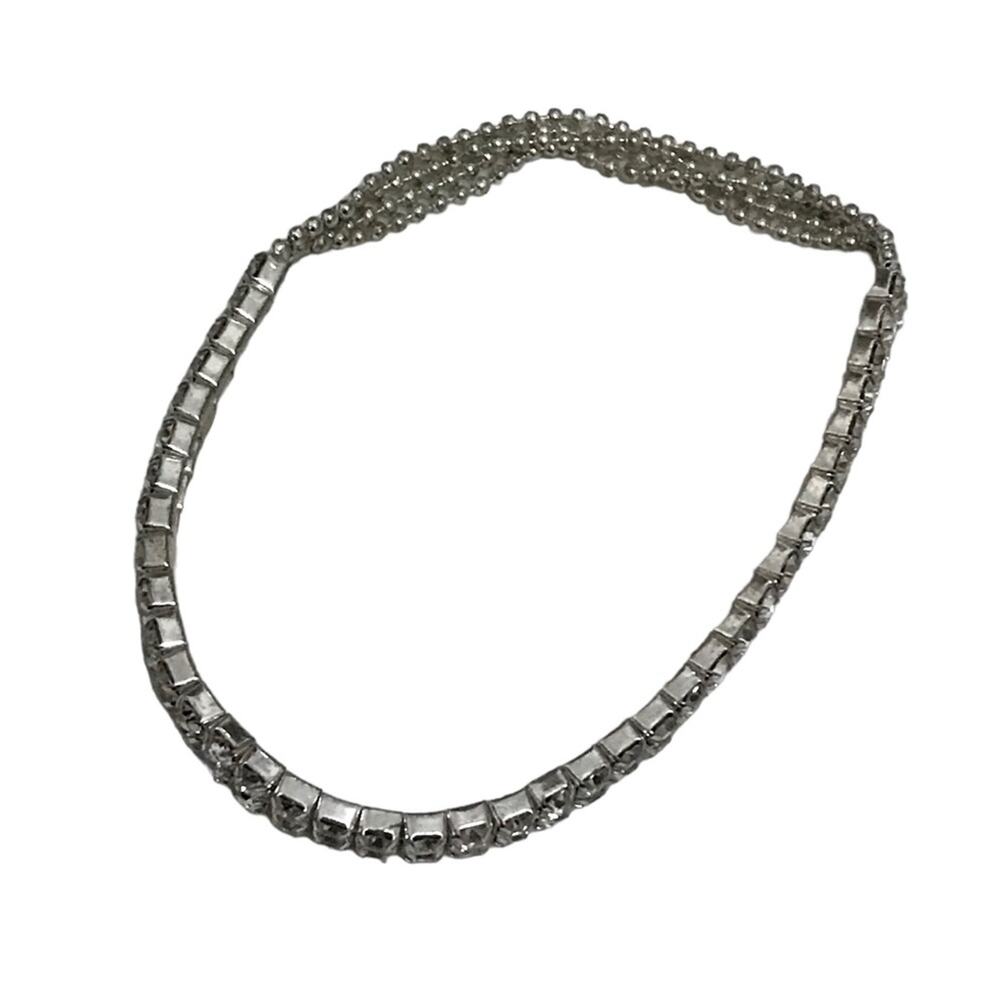 Double layer Fake Diamond stretch bracelet